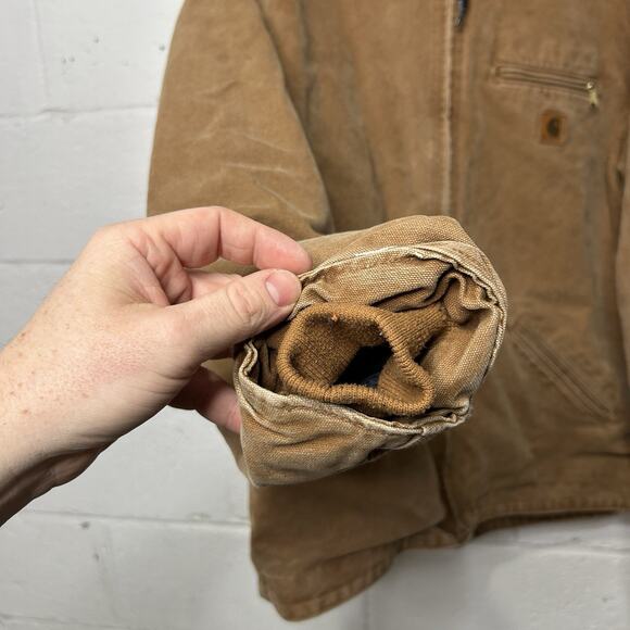 Carhartt Sherpa-Lined Hooded Detroit Jacket “Brown” J141 - Picture 5 of 12
